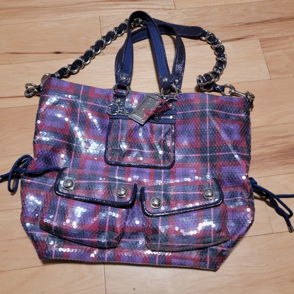 Coach poppy tartan handbag